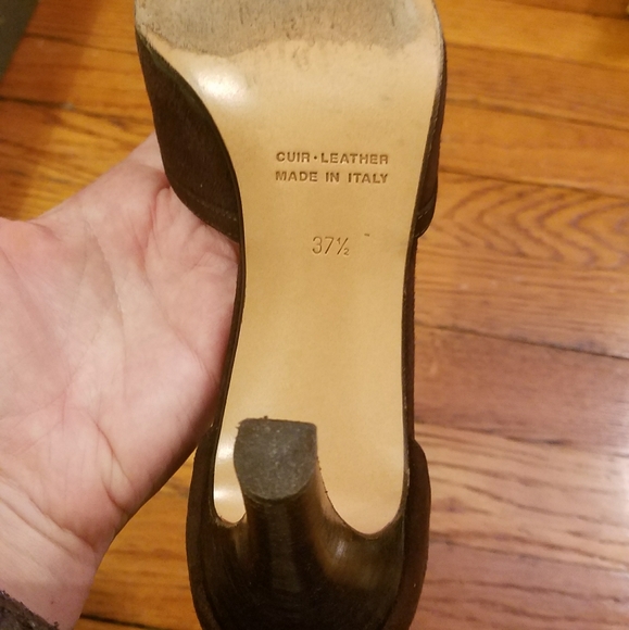 Mark Schwartz suede t-strap heels pointy toe - Picture 5 of 7